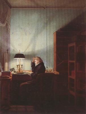 Georg Friedrich Kersting Man Reading by Lamplight (mk22) France oil painting art